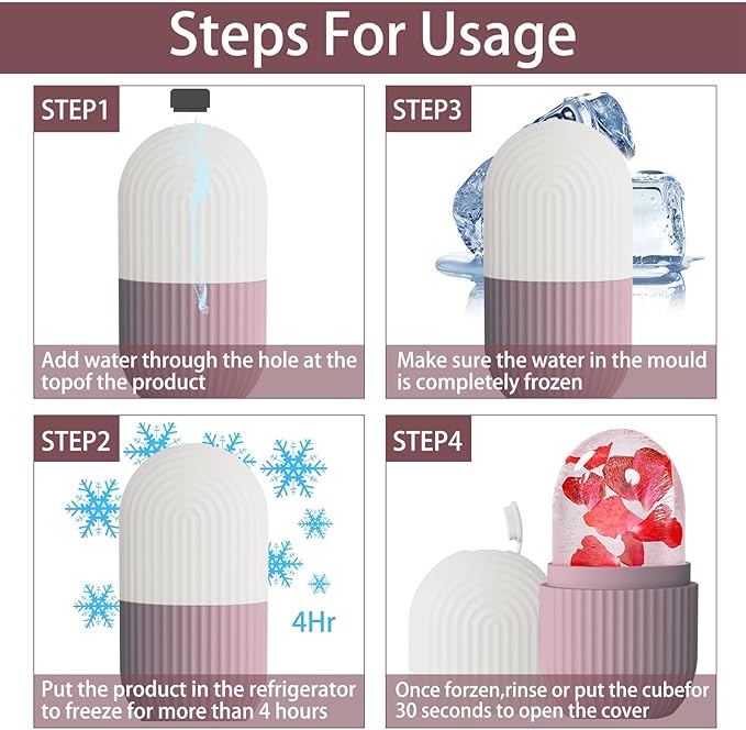 XHJRI Ice Face Roller Massager,Ice Cube Roller for Face, Eyes and Neck Naturally Conditioning and Skin Care,De-Puff Eye Bags,Reduce Migraine Pain,Reusable Massage Silicone Ice Mold (Brown)-Velvo Beauty