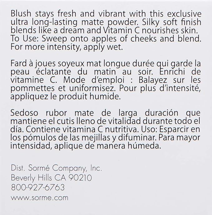 Sorme Cosmetics Long Lasting Blush, Wild Rose, 0.14 Ounce-Velvo Beauty