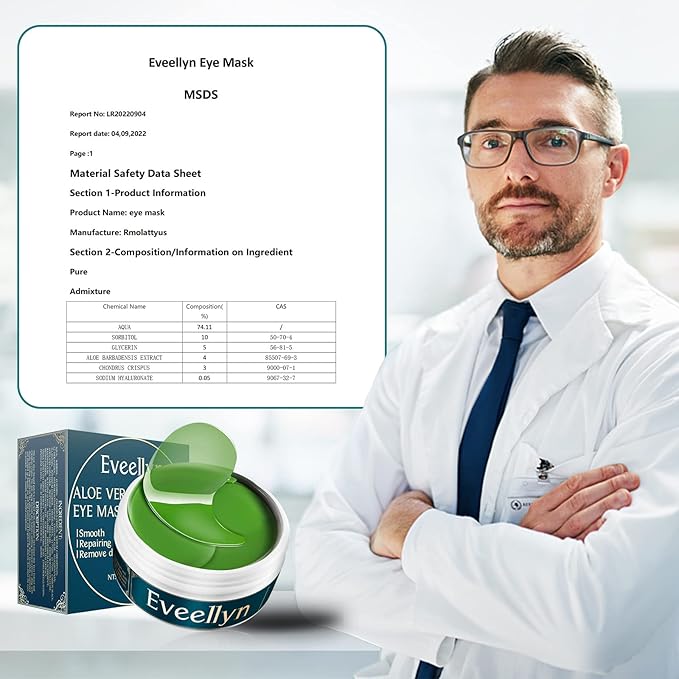 Under Eye Patches (60PCS), Aloe Vera & Collagen Eye Mask, Eye Patches for Puffy Eyes, Anti-Aging Eye Mask for Puffiness, Under Eye Mask for Dark Circles and Eye Bags, Hydrating Eye Gel Pads(green)-Velvo Beauty