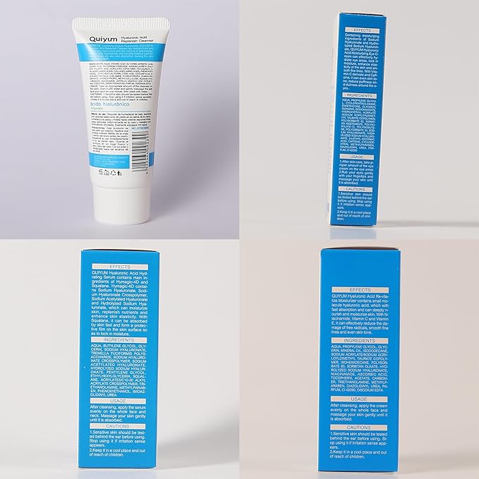 Hyaluronic Acid Skin Care Set, Hydration Kit for Women Teen Girls, Low pH Cleanser, Moisturizer, Serum, Eye Cream, Anti Aging, Firming, Travel Size Facial Care Gift Set for Dry Sensitive Skin-Velvo Beauty