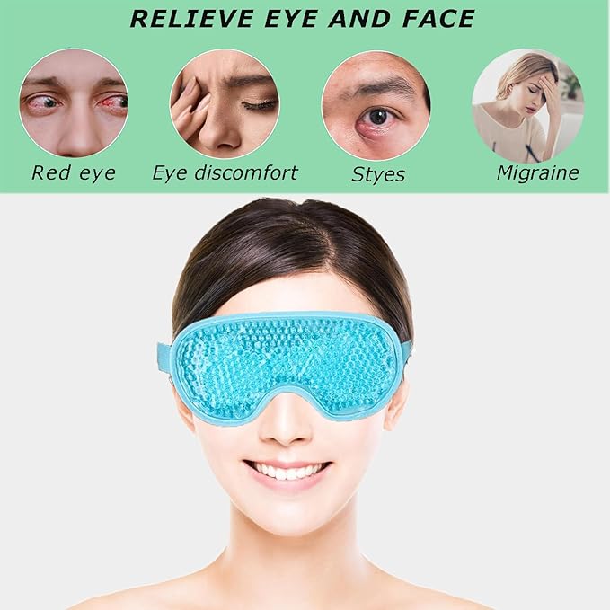 2PCS Gel Eye Mask, Reusable Hot Cold Therapy Eye Mask, for Puffy Eyes, Dark Circles, Headaches, Migraine, Stress Relief-Velvo Beauty