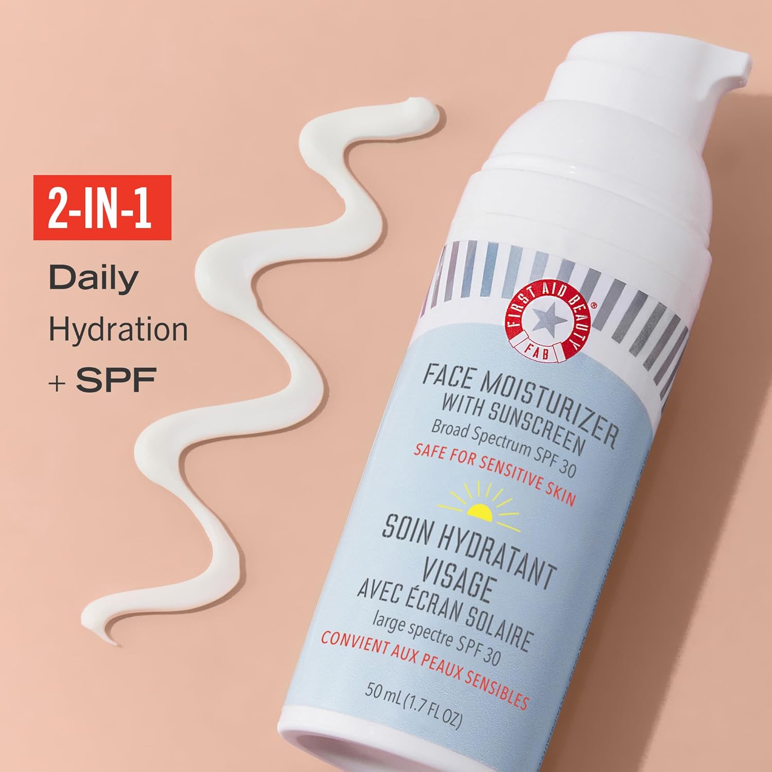 First Aid Beauty Ultra Repair Face Moisturizer with Sunscreen, SPF 30 – 2-in-1 Sun Protection + Daily Hydration – 1.7 oz-Velvo Beauty