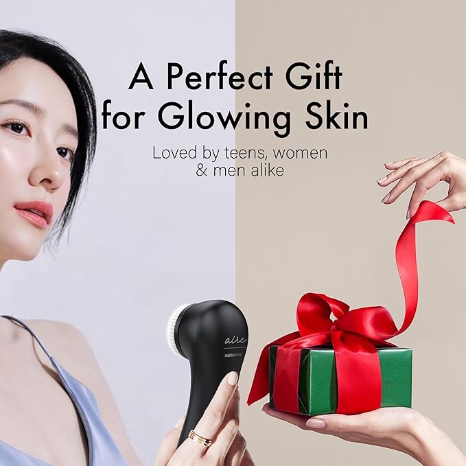 NågraCoola Electric Facial Cleansing Brush – Rechargeable Waterproof Face Scrubber for Women & Men, 2 Brush Heads for Deep Pore Cleansing & Gentle Exfoliation, 3 Speeds, Auto-Timer-Velvo Beauty