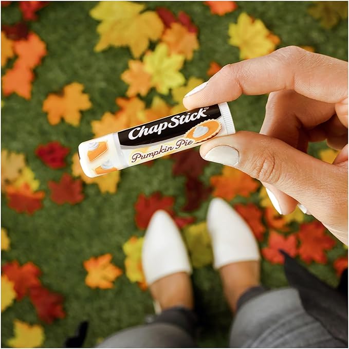 ChapStick Holiday Collection - Candy Cane, Pumpkin Pie & Sugar Cookie Flavors - Blister Pack of 3 Sticks 0.15 Each - Pack of 6 = 18 Sticks, Great Holiday Gift 3 Count (Pack of 6)-Velvo Beauty