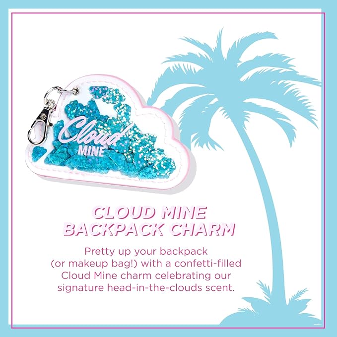 Petite 'n Pretty New Makeup Set - Featherlight Clear Mascara & Brow Gel, Glo$$ Balm, Cloud Mine Backpack, Biodegradable Blotting Sheets + Makeup Bag for Kids, Tweens and Teens-Velvo Beauty