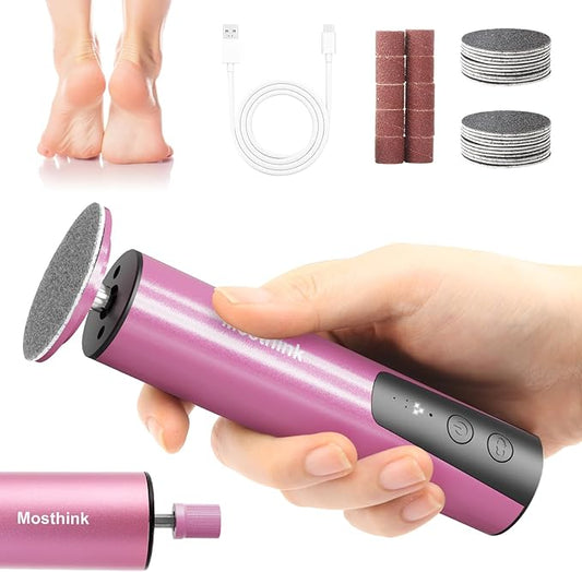 Electric Foot Callus Remover, 2 in 1 | 6 Speed Adjustable Foot File Nail Grinder with Sandpaper Disks, Professional Sander Pedicure Tool for Feet Dead Skin, Self Care Gifts for Women Mom Lover Friends-Velvo Beauty