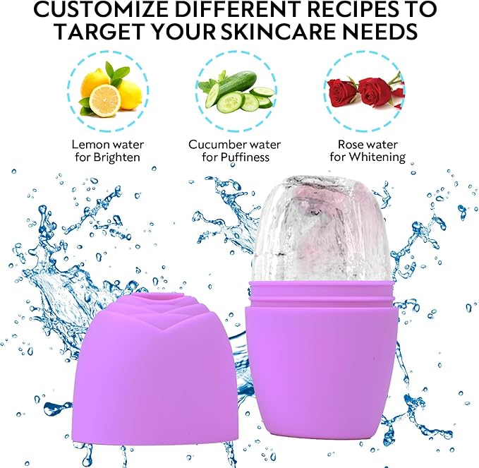LATME Ice Cube Roller for Face Eyes,Reusable Silicone Ice Mold,Womens Gifts,Face Massager Roller Puffiness Migraine Pain Relief and Minor Injury-Velvo Beauty