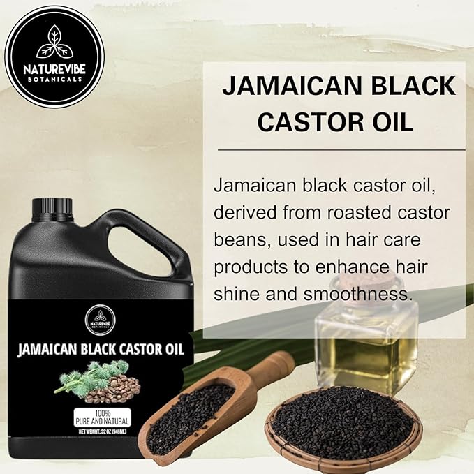Naturevibe Botanicals Jamaican Black Castor Oil 32 Ounces | 100% Pure and Natural | Great for Skin Care and Hair Care-Velvo Beauty