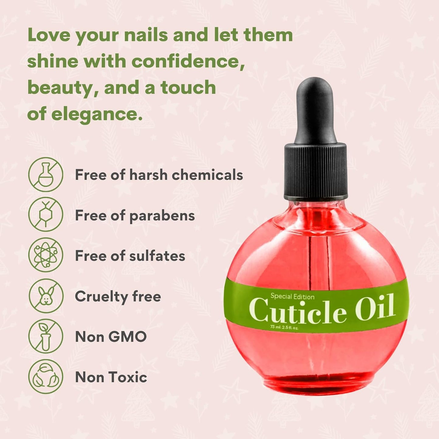 C CARE Holiday Special Cuticle Oil for Nails - Instantly Repairs Miosturizes & Hydrates - Nail Oil Cuticle Softener - 2.5 Oz-Velvo Beauty