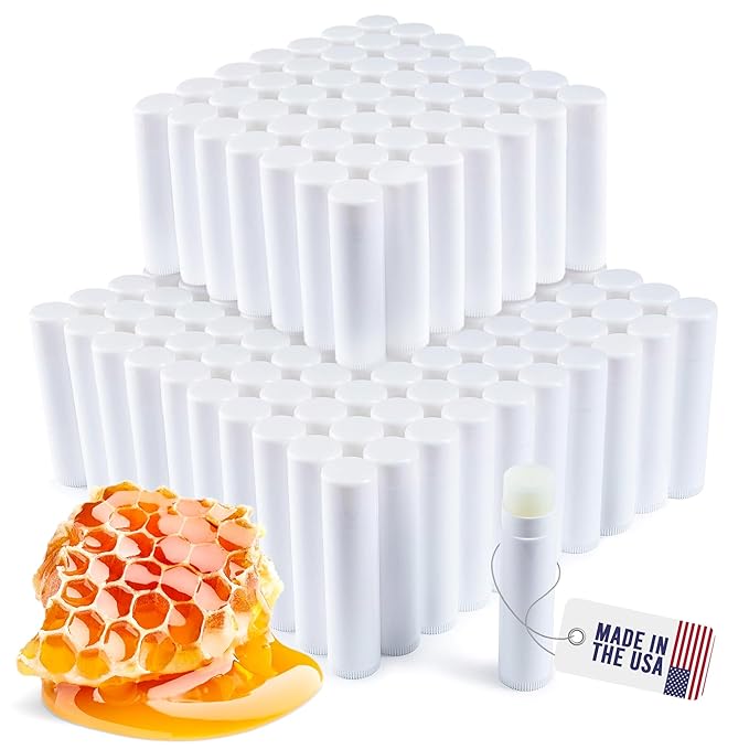 Lip Balm Bulk Unlabeled - Made in USA Bulk Chapstick - Natural Ingredients Vitamin E Shea Butter - Custom Chapstick Bulk For Party & Wedding Favors (150 Count, Honey)-Velvo Beauty