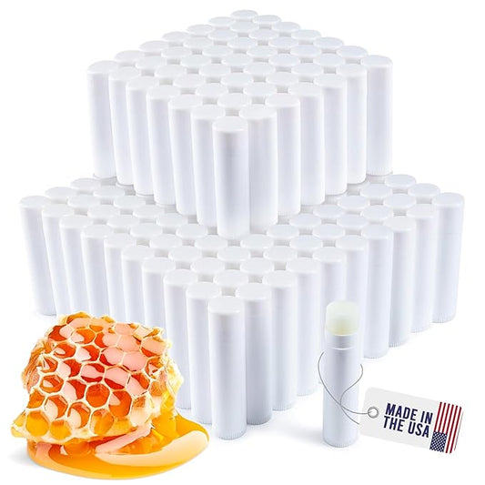 Lip Balm Bulk Unlabeled - Made in USA Bulk Chapstick - Natural Ingredients Vitamin E Shea Butter - Custom Chapstick Bulk For Party & Wedding Favors (150 Count, Honey)-Velvo Beauty