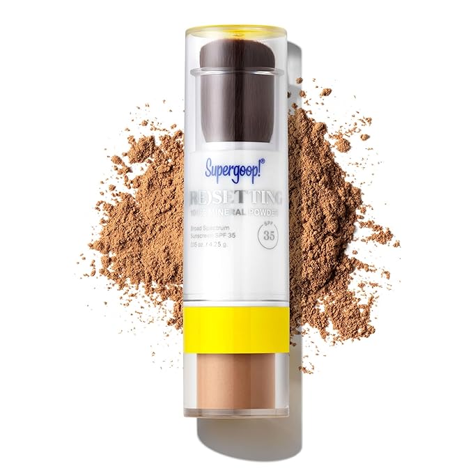 Supergoop! (Re) setting Mineral Powder, Deep - 0.15 oz - Makeup Setting Powder + Broad Spectrum SPF 35 PA+++ Sunscreen - With Ceramides, Olive Glycerides & Coated Silica Spheres-Velvo Beauty