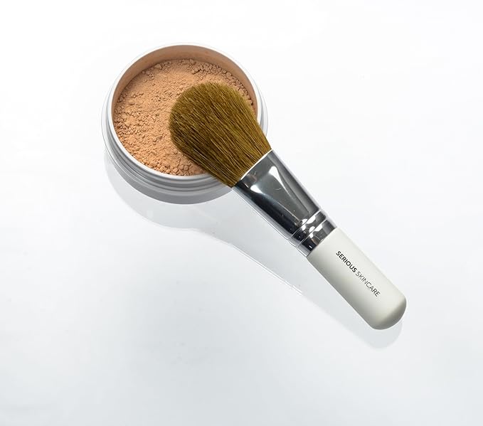 Serious Skincare BELLA ROSE PRO-MINERALS Loose Mineral Powder Makeup Foundation SPF 15 with Goat Hair Application Brush – Sheer to Full Coverage – Luminous Matte Finish – Men and Women - 0.50 oz - Tan-Velvo Beauty