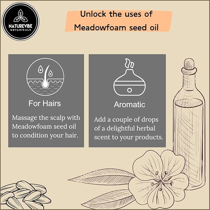 Naturevibe Botanicals Meadowfoam Oil 32 Ounces | 100% Pure and Natural | Great for Skin Care and Hair Care-Velvo Beauty