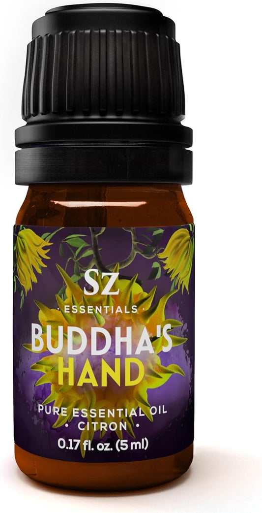 Buddha's Hand Essential Oil, 100% Pure, Extracted from The Most Fragrant Italian Finger Citron - Citrusy & Lemony Scent with Sweet Overtones - Therapeutic Grade & Vegan - 0.17oz (5ml)-Velvo Beauty
