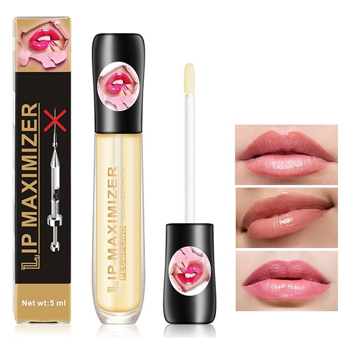 Lip Plumper Lip Gloss,Lip Maximizer Balm Plumper Lip Plumping Serum,Heathly Lip Moisturizer Enhancer Hydrated Lips,Reduces Improves Dry Lip Lines Lip Plumping Gloss Lip Extreme Volume-Velvo Beauty