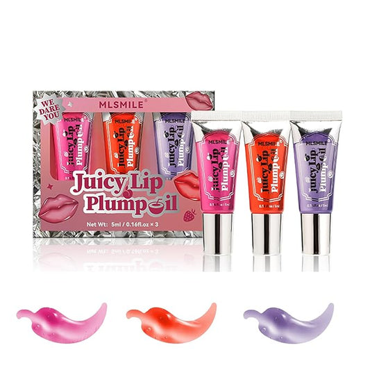 3 Colors Lifter Gloss Set, Spicy Roll On Lip Plumping Booster Lip Gloss Glossy Lipstick, Hydrating, Volumizes, Fuller Lip Glass Mirror Lip Glaze,Plump&Pout Lip Plumper for Women Girls (B)-Velvo Beauty