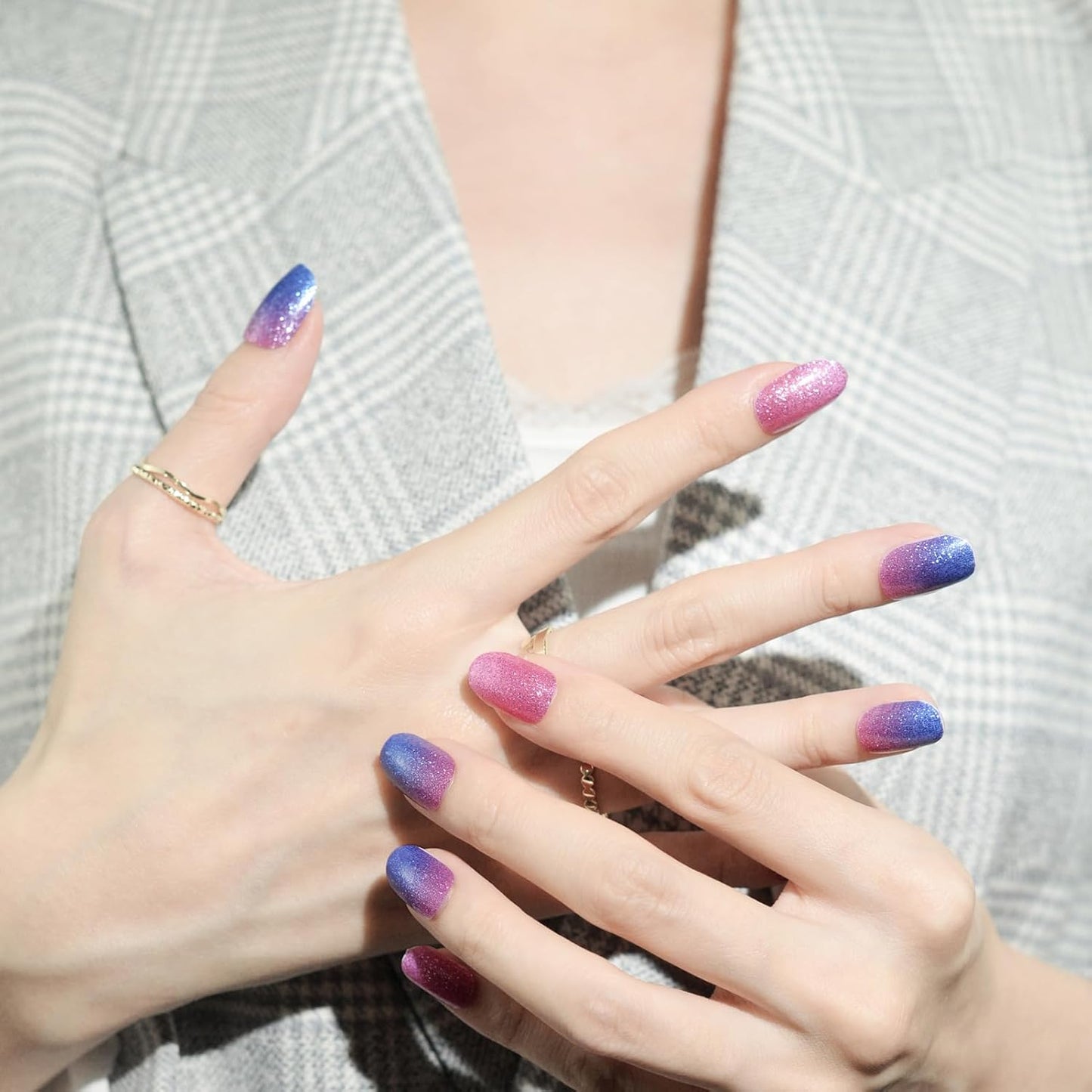 Nail Polish Strips, 32PCS Salon Quality Wraps, Long Lasting Gel Nail Stickers for Women Easy Apply& Remove (Nebula Purple)-Velvo Beauty