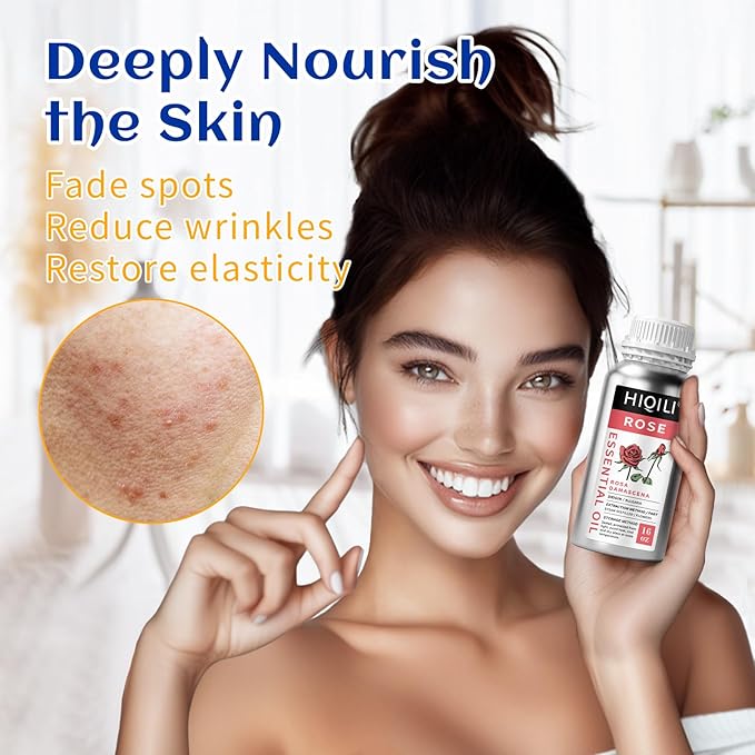 HIQILI Rose Essential Oil for Diffuser, Soap, Perfume & Candle Making - 16 Fl Oz-Velvo Beauty