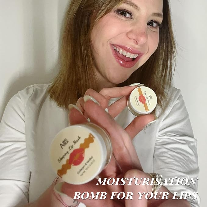 ANAI RUI Lip Mask and Scrub Set, Lip Sleeping Mask & Lip Exfoliator/Scrub for Exfoliating & Lip Overnight Treatment, Lip Care Gift Kits for Dry, Chapped & Dark Lips, Reduce Fine Lines, Vanilla-Velvo Beauty