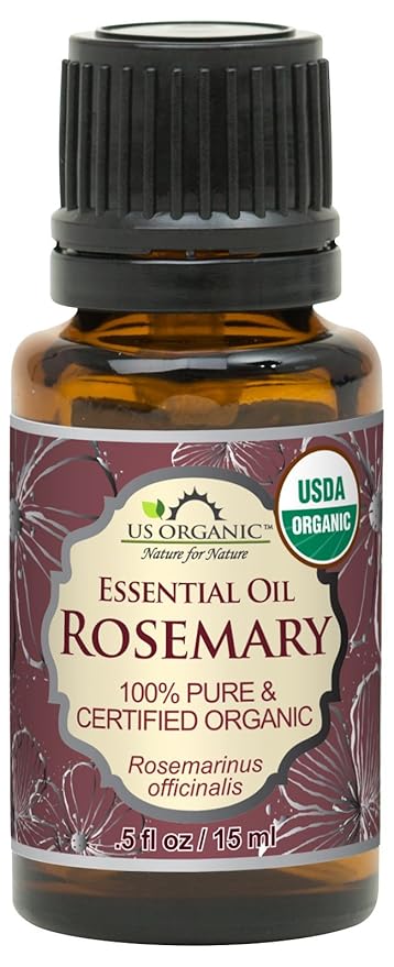 US Organic 100% Pure Rosemary Essential Oil, USDA Certified Organic 100% Pure, Steam Distilled, for Hair Growth, Scalp, Face, Skin, and Aromatherapy (Size Variations Available) (15 ml)-Velvo Beauty