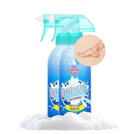 Cotton Foot - Foot Shampoo Soap (Menthol Cooling, 13fl oz*2, Pack of 2) - Refreshing Cleanse Spray, Deodorizing Foot Care Wash. Foaming Wash, Easy to Use-Velvo Beauty