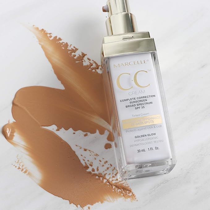 Marcelle CC Cream SPF 35, Golden Glow Universal Tint, Skin Enhancer, Paraben-Free, 1 Fl. Oz.-Velvo Beauty