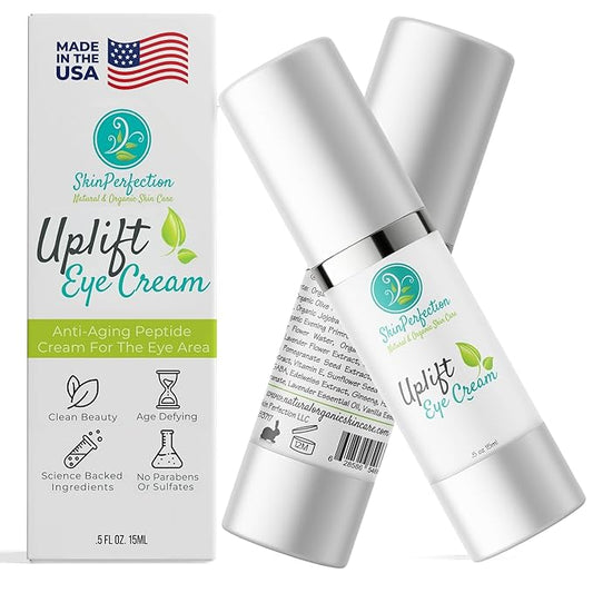 Revitalize Your Eyes: Uplift Anti-Aging Eye Cream for Dark Circles, Wrinkles & Puffiness Peptide Complex Haloxyl Lift Tighten Droopy Lids Argireline Matrixyl Pepha Tight .5 oz-Velvo Beauty