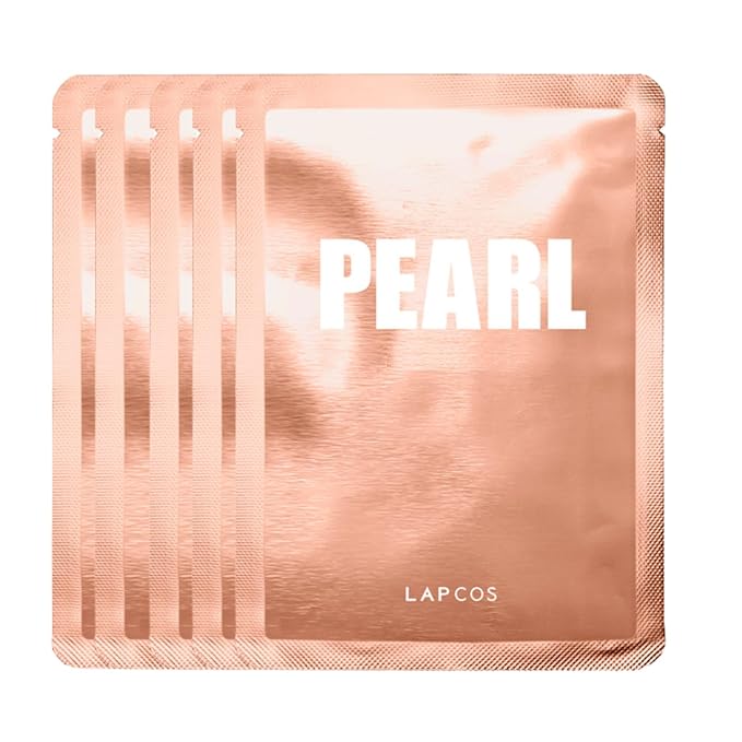 LAPCOS Pearl Sheet Mask, Daily Face Mask with Probiotics to Clarify Skin, Korean Beauty Favorite, 5-Pack-Velvo Beauty