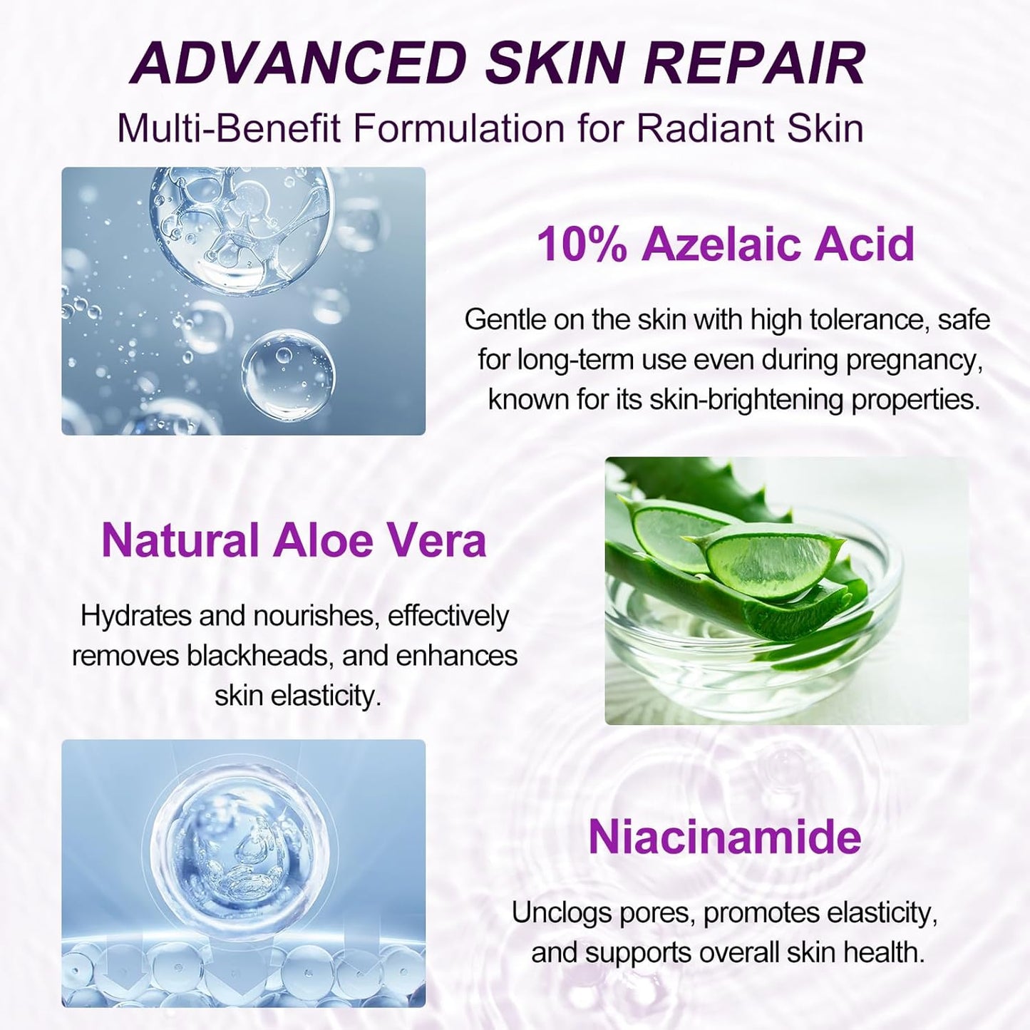 Azelaic Acid Serum - Azelaic Acid 10% for Acne Treatment - Fast Rosacea Skin Care - Redness Relief Face and Boost Skin Radiance with Niacinamide & Vitamin B3, B5 and Hyaluronic Acid, 1 Fl Oz-Velvo Beauty