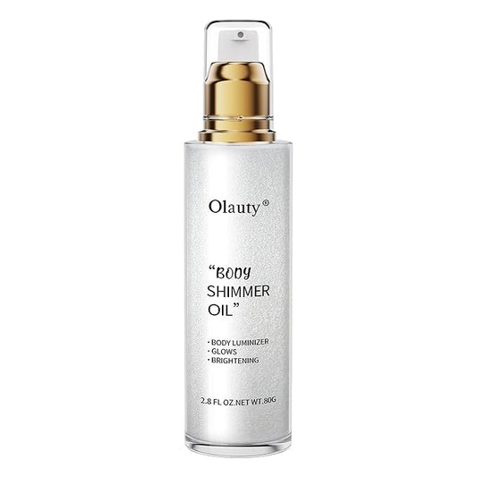 Shimmer Body Oil, Highlighter Makeup Smooth Glitter Glow Liquid Foundation for Face & Body,Liquid Illuminator Body Shimmer Lotion for Women (1# Pearl White)-Velvo Beauty