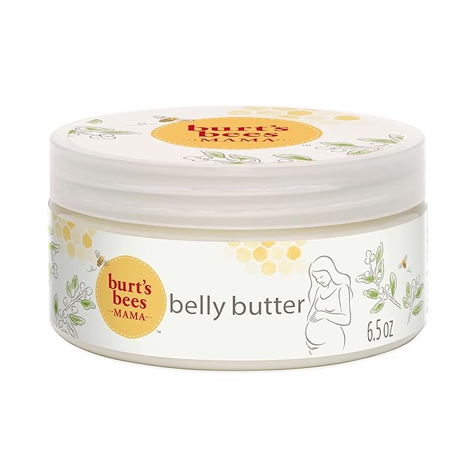 Burt's Bees Mama Belly Butter Stretch Mark Cream for Pregnancy Massages Body & Reduces Scar Appearance, Prenatal & Postnatal Tummy Skin Care, Shea Butter & Vitamin E Rich Formula, 6.5 Oz Tub-Velvo Beauty