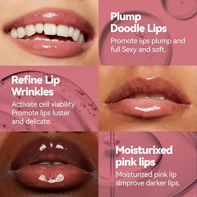 3Pcs Lip Plumper Gloss Set, Roll On Plumping Lip Oil Hydrating Glossy Lipstick Lip Care Serum Enhancer Nourishing Non-sticky High-Shine Lip Glass Mirror Glaze for Fuller Lips Mask Makeup-A-Velvo Beauty