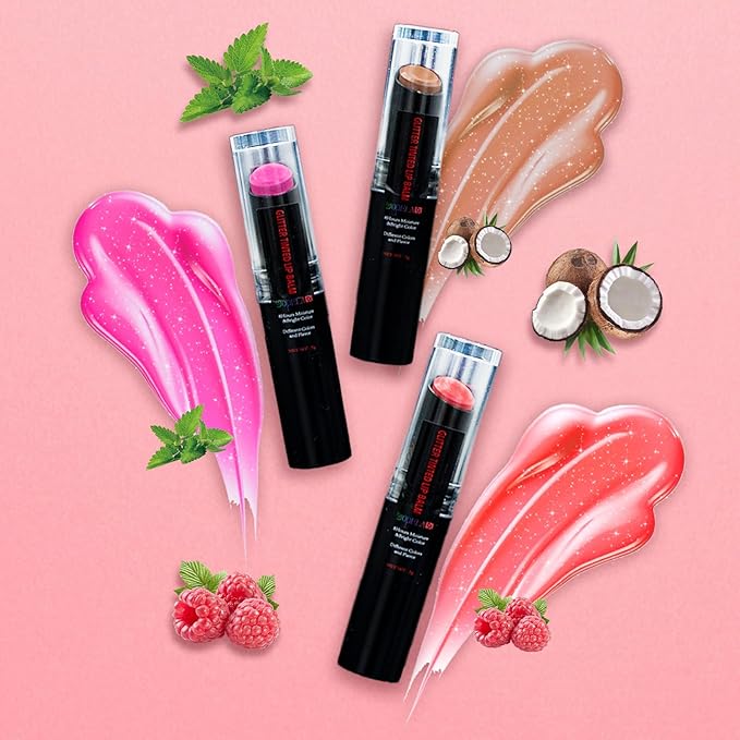 10 Pack Tinted Lip Balm With Glitter Powder Tinted Chapstick - Moisturizing, Soothing, and Repairing Dry and Chapped Lips-Velvo Beauty