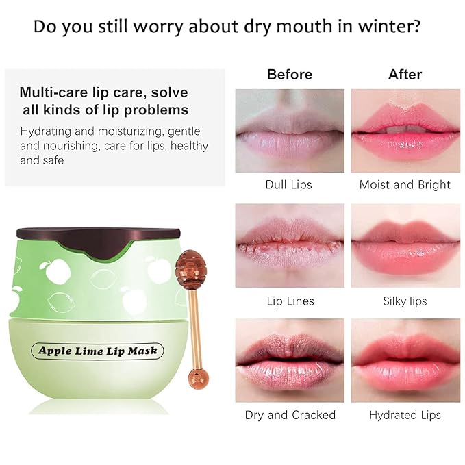 6PCS Bee Lip Balm Honey Pot，Honey&Strawberry&Watermelon&Cherry&Apple&Coconut Lip Mask Overnight Propolis Moisturizing Lip Balm Hydrating Prevention Dry and Crack Lip Scrubs Exfoliator Lip Wrinkle Care-Velvo Beauty