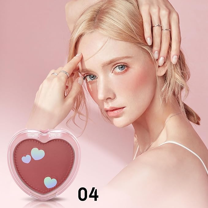 Boobeen Powder Blush Matte Pressed Blush Palette, Highly Pigmented Cream Pink Blusher for Cheeks, Blusher Compact Powder Makeup Lightweight Easily Blends, Single Color Rouge Powder-Velvo Beauty