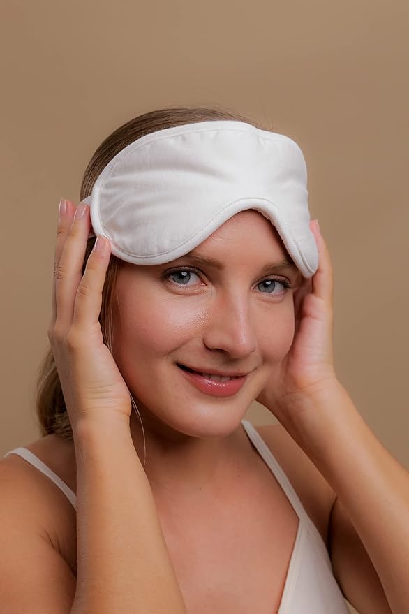 Cottonique Hypoallergenic Sleep Eye Mask made from 100% Organic Cotton (Natural, Free Size)-Velvo Beauty