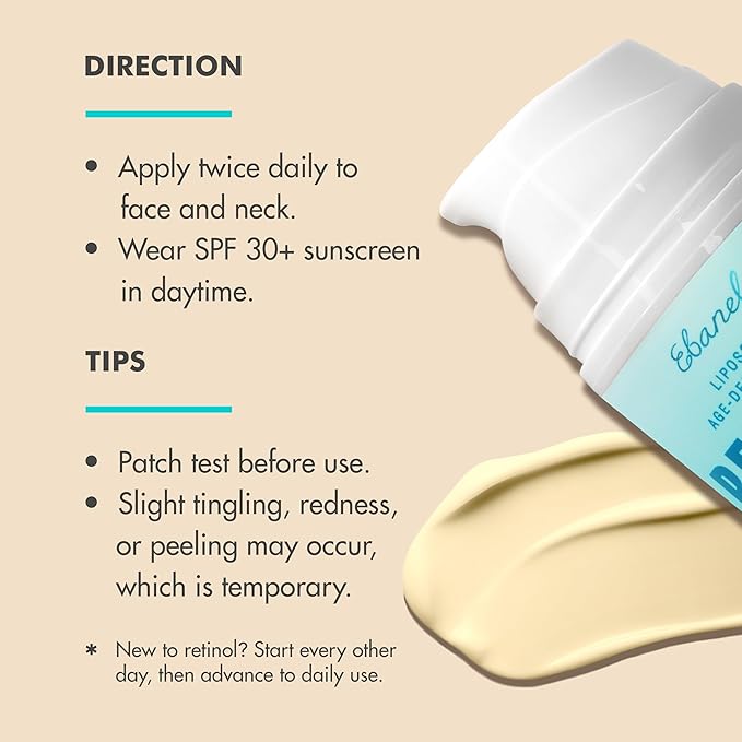 Ebanel Retinol Cream for Face 3.5 oz, Moisturizer with Collagen, Peptides, Ceramides, Hyaluronic Acid, Vitamin C & B5, Firming Anti Aging Face Cream for Wrinkles, Fine Lines, Dark Spots, Day & Night-Velvo Beauty