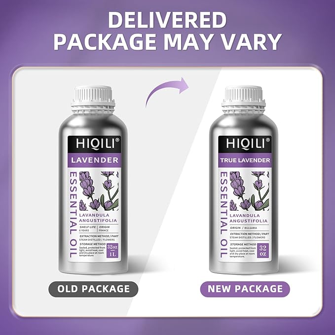 HIQILI 32 Fl Oz Lavender Essential Oil Pure, for Aromatherapy Diffuser, Hair, Includes Premium Quality Glass Dropper-32 Ounces-Velvo Beauty