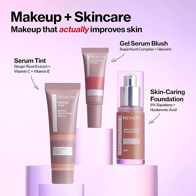 Revlon Illuminance Tinted Serum, Triple Hyaluronic Acid, Evens Out Skin Tone Over Time and Hydrates All Day, SPF 15, 301 Cool Beige, 0.94 fl oz.-Velvo Beauty