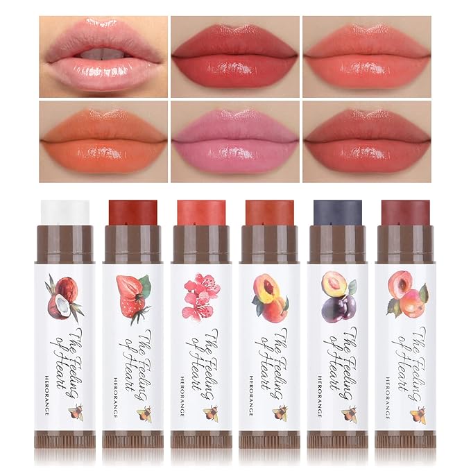Tinted Lip Balm, Tinted Chapstick 2 in 1 Moisturizing Lip Balm and Buildable Lipstick, Instant Hydration Chapped Lips and Pale Lips, Keep Lips Hydrated Lip Moisturizer, 0.16Oz, Pack of 6-Velvo Beauty