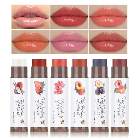 Tinted Lip Balm, Tinted Chapstick 2 in 1 Moisturizing Lip Balm and Buildable Lipstick, Instant Hydration Chapped Lips and Pale Lips, Keep Lips Hydrated Lip Moisturizer, 0.16Oz, Pack of 6-Velvo Beauty
