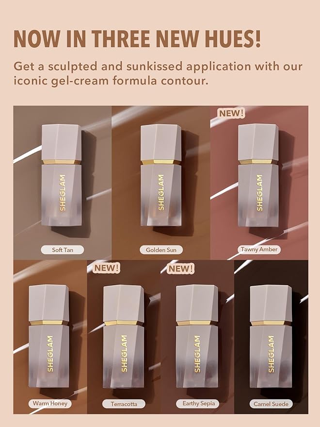 SHEGLAM Sun Sculpt Cool Toned Liquid Contour Stick Long Lasting Cream Bronzer Makeup - Soft Tan-Velvo Beauty