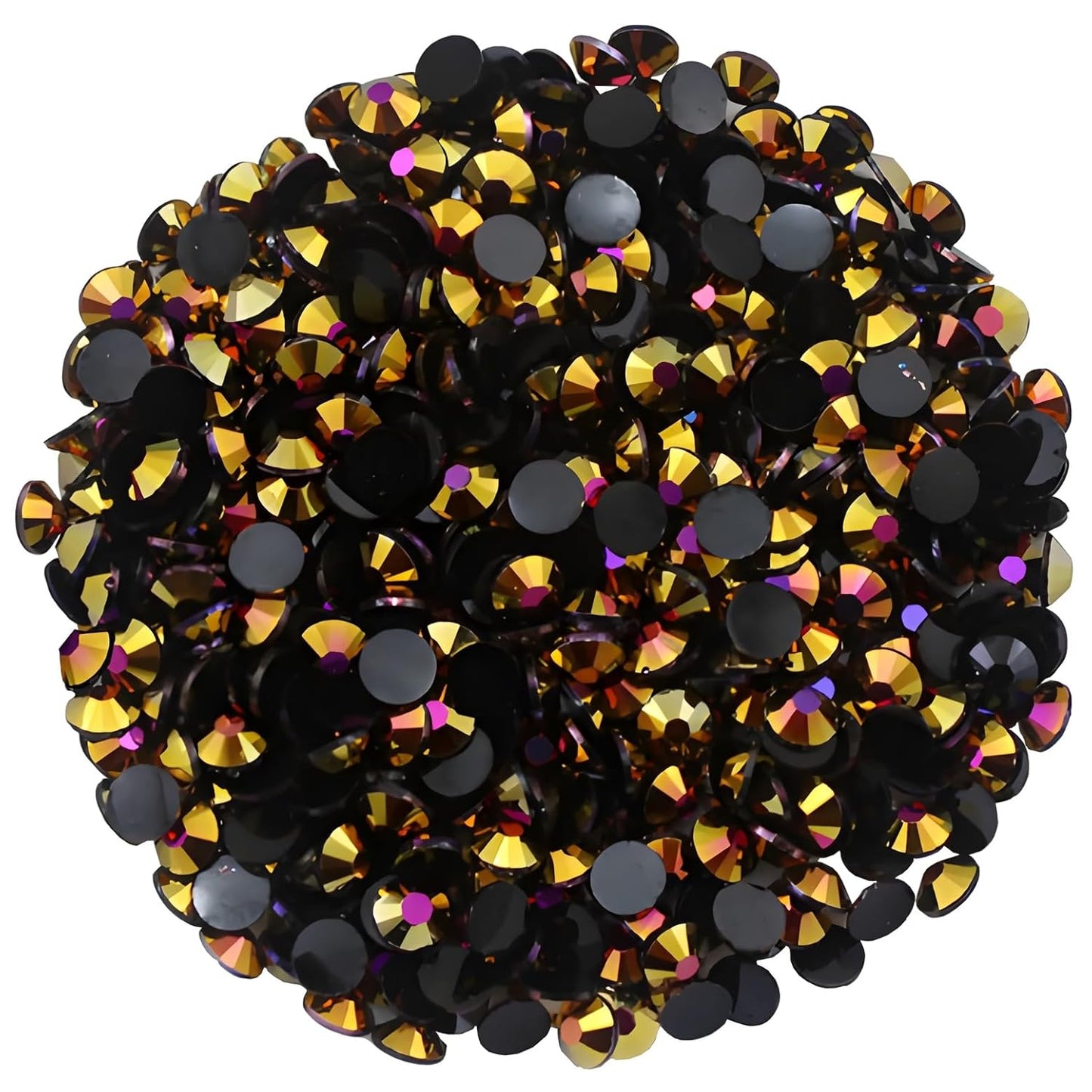 1440 Pcs SS20 5mm Flatback Rhinestones for Nails Art Crafts Glitter Round Shine Gems AB Crystals DIY Clothes Shoes （Black-Bottom RoseRed AB）-Velvo Beauty