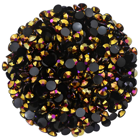 2250 Pcs SS16 4mm AB Flatback Rhinestones for Nails Art Crafts Glitter Round Shine Gems Crystals DIY Clothes Shoes （Black-Bottom RoseRed AB）-Velvo Beauty