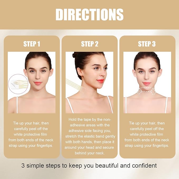 braxan 60 Pcs Neck Tape Lifting Invisible Set: Neck & Face Lift Tape Invisible - for Double Chin Jowls Eyes Sagging Skin, Special Events & Makeup-Friendly Use, Visible Results In Seconds-Velvo Beauty