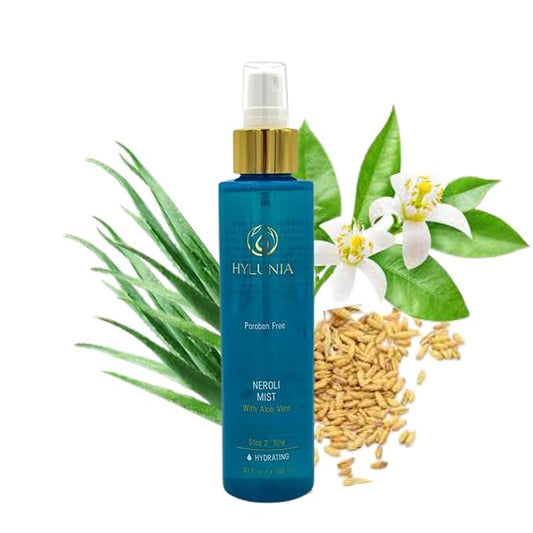 Hylunia Neroli Mist - instant moisturizing spray - Colloidal Silver and Aloe Vera - for younger fresher looking skin - all natural toner-Velvo Beauty