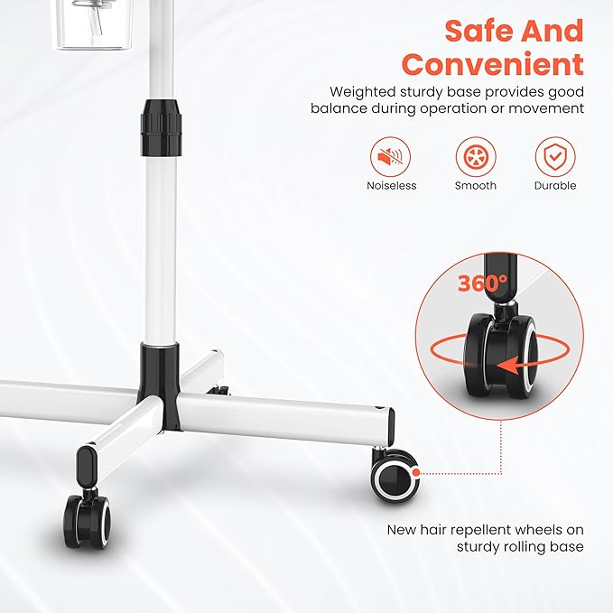 TASALON Professional Facial Steamer with 5X Magnifying Lamp, 2-in-1 Esthetician Steamer on Wheels with Ozone and Hot Mist, Ionic Facial Steamer for Facial Deep Cleaning and Moisturize-Velvo Beauty