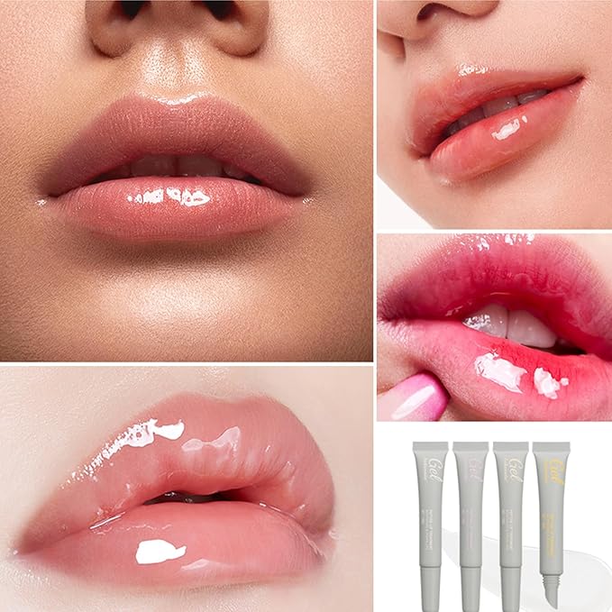 Lip Glowy Balm,Hydrating Moisturizing Lip Balm for Dry Cracked Lips,Sheer Tint Color,Shiny Glossy,Long Lasting Lip Moisturizer Nourishing Lip Care Lip Repair Gel Peptide Lip Treatment ChapStick-04#-Velvo Beauty