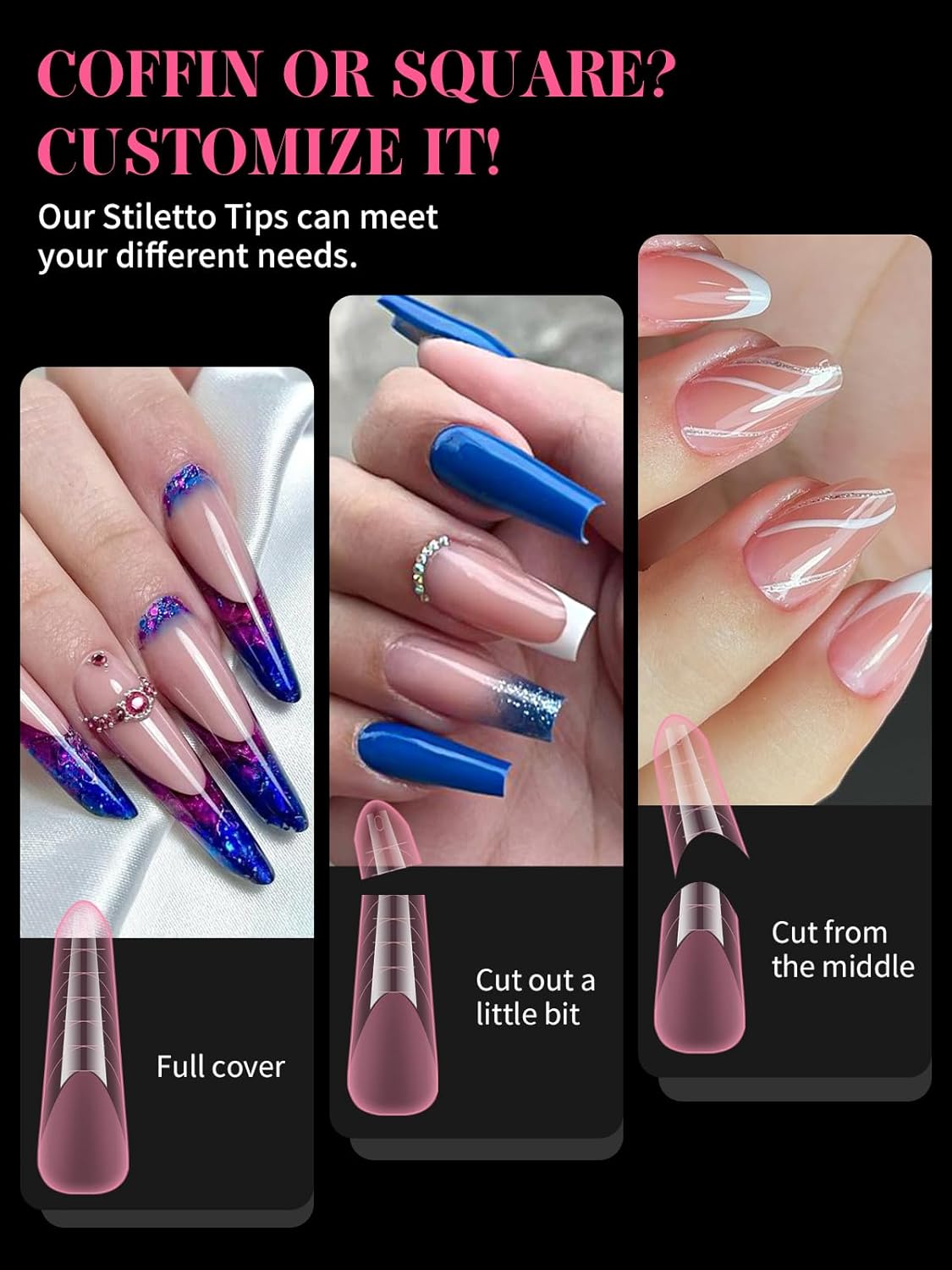 EBANKU Dual Nail Forms for Poly Extension Gel, 120 PCS Pink Nail Molds Reusable Nail Extension Forms for Builder Gel Manicure Design Salon DIY 12 Sizes-Velvo Beauty